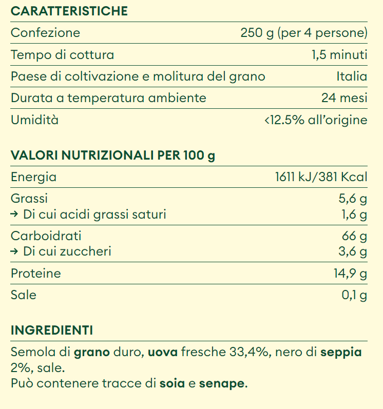 Tagliolini Uova e Nero di Seppia (Marche)