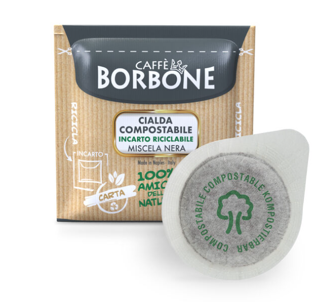 Café Pods Compostable : CAFFE BORBONE (Miscela Nera) 50 pods