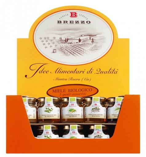 [Ref0162] Organic Italian Honey Minis (60 Assorted Pieces) (Piemonte) 210g